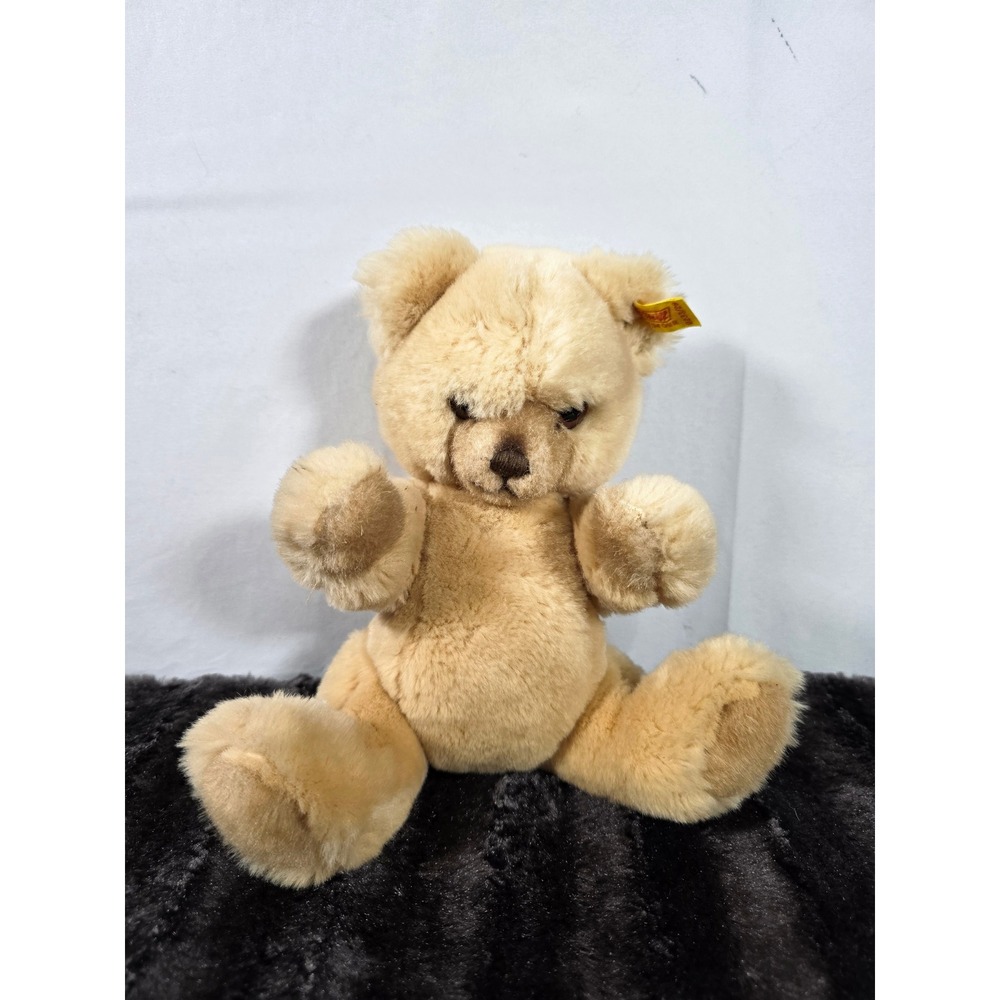 Vintage Steiff Petsey Teddy Bear 0233/28 Blonde Plush Western Germany Button Tag